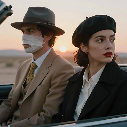 Romantic Evening Drive at Sunset