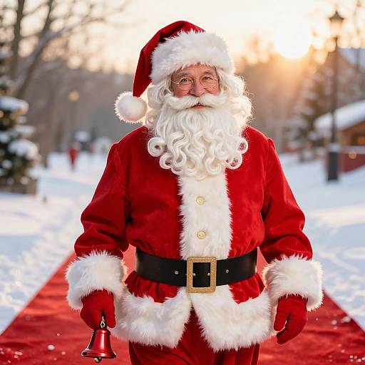 Classic Male Santa on Red Carpet
