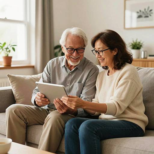 Elderly Man and Woman Sharing Joy