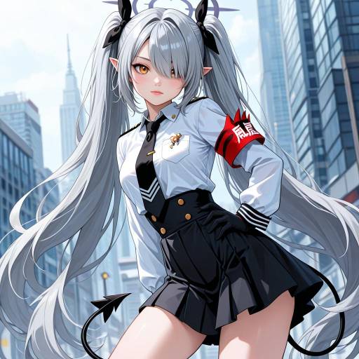 Demon Girl with Twintails and Halo