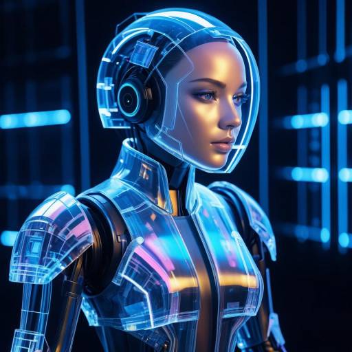 Futuristic Transparent Robot Portrait