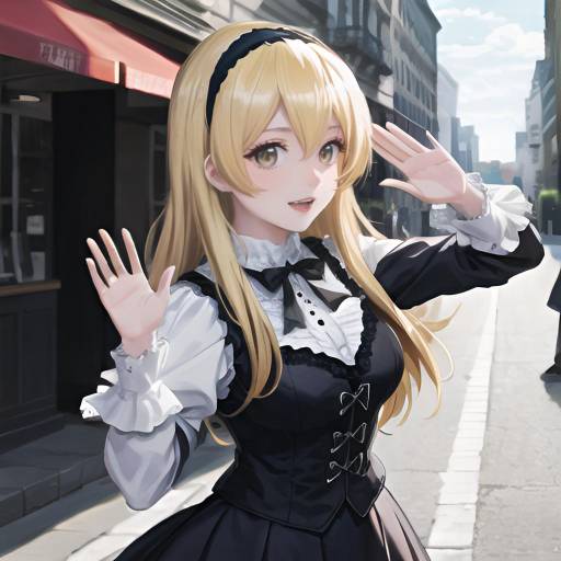 Dynamic Misa Amane Portrait in Gothic Style