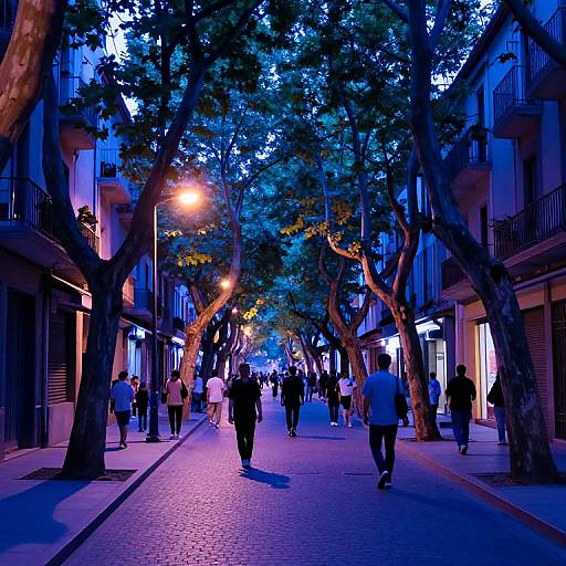 Ethereal Urban Street in Blue and Purple