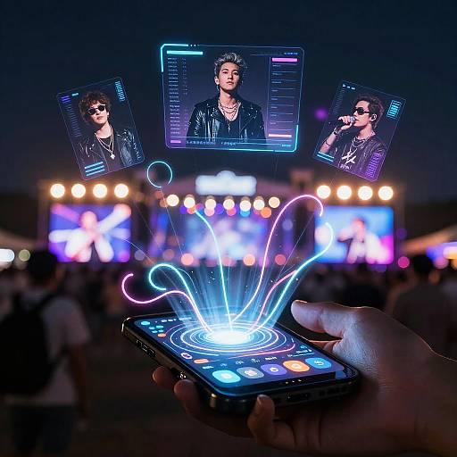 Futuristic Festival Lineup Hologram