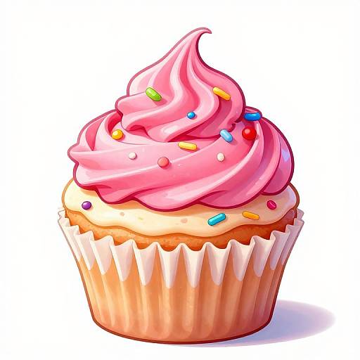 Vibrant Cartoon Cupcake Illustration