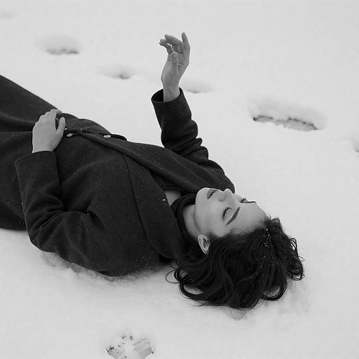 Icy Repose: Woman in Snow