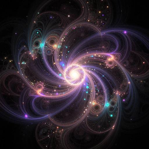 Glowing Fractal Spiral Digital Art