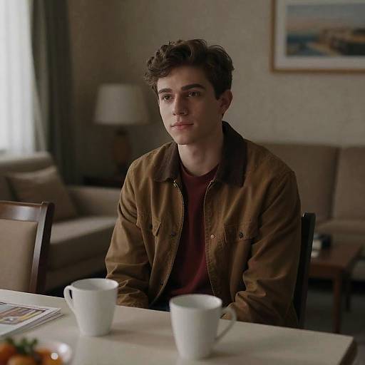 Calm Young Man in Cozy Living Room