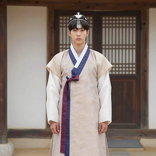 Young Korean Man in Traditional Hanbok