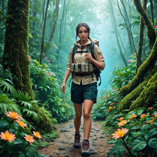 Fearless Adventurer in Lush Jungle Fearless Adventurer in Lush Jungle