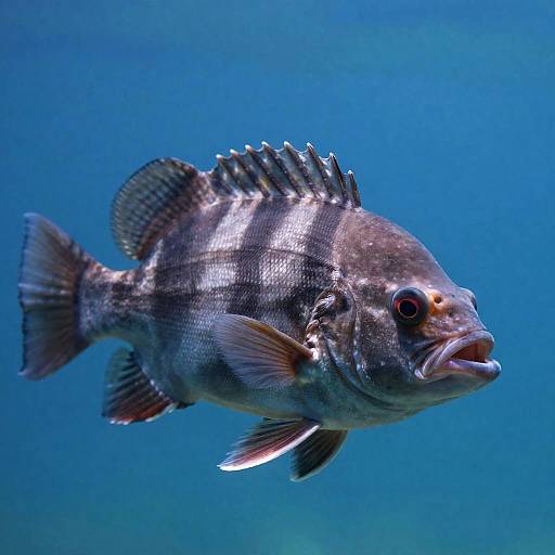 Vibrant Underwater Striped Fish Photo