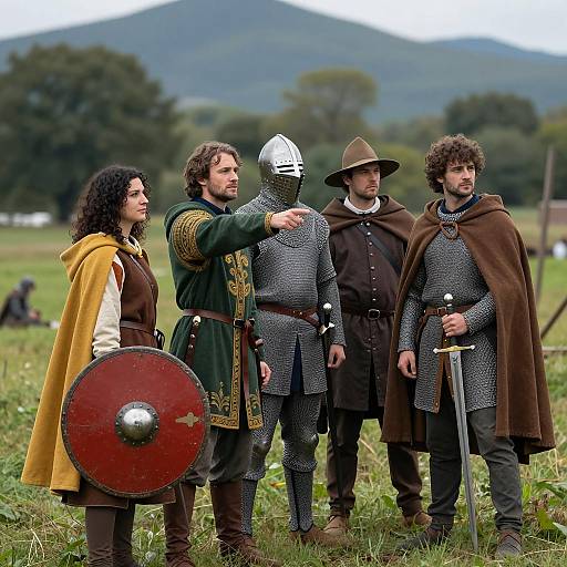 Epic Group of Medieval Warriors in Battle