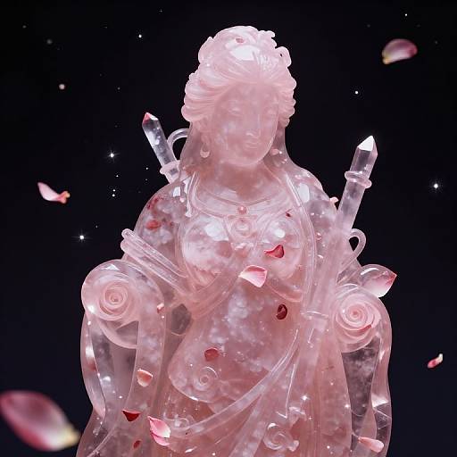 Majestic Rose Quartz Fantasy Figure