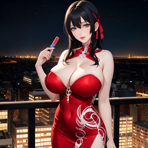 Stunning Nighttime Anime Portrait of Sayaka