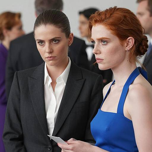 Serious Women at Social Event