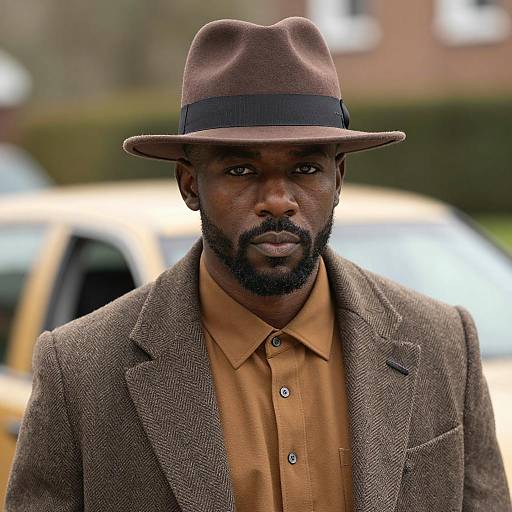 Focused Black Man in Stylish Attire