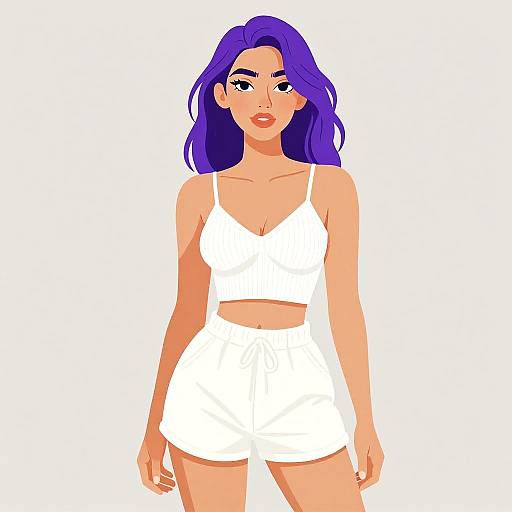 Contemporary Casual Woman in White