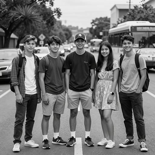 Teenagers Enjoying a Day on the Street