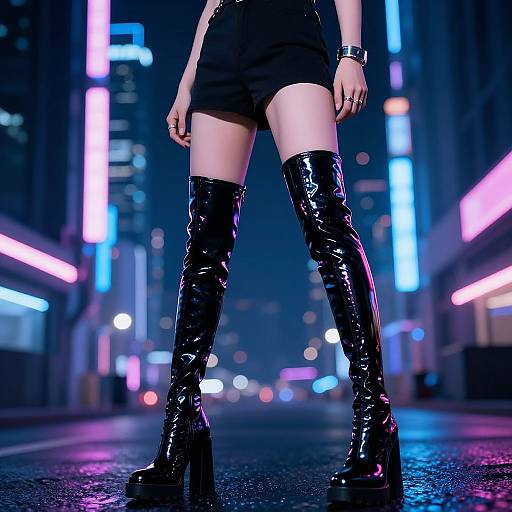 Cyberpunk Femboy in Neon City