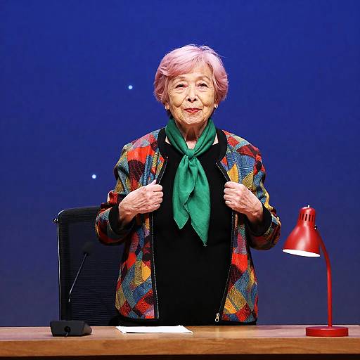 Elderly Woman in Colorful Attire