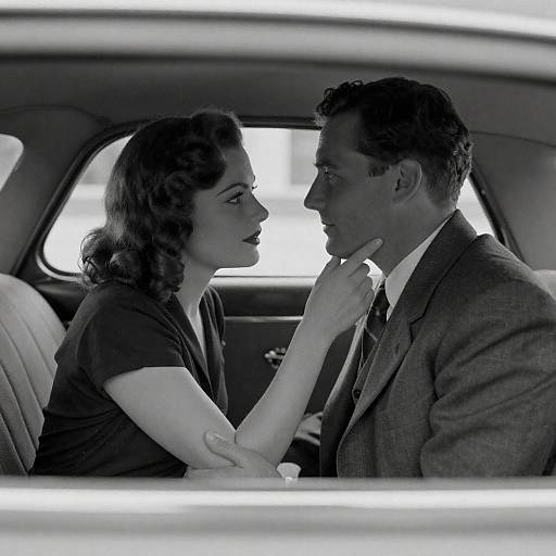 1940s Romantic Couple in Classic Car