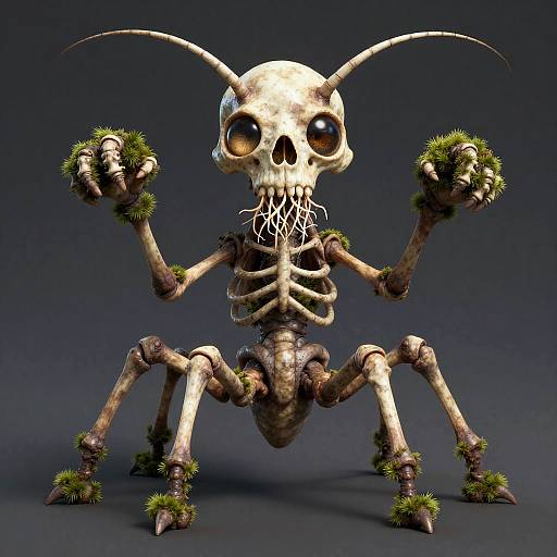 Mossback Octopedal Detritivore with Skeletal Head