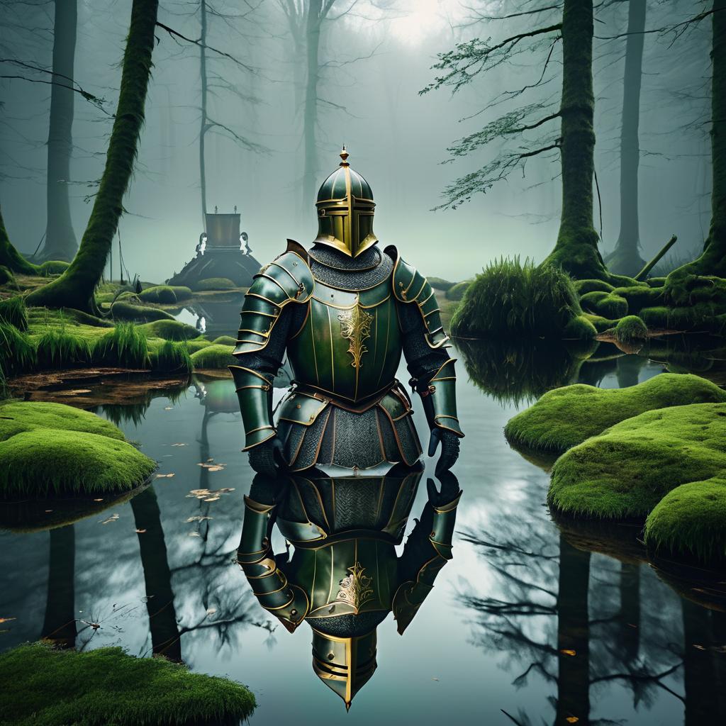 Mystical Knight Armor in Tranquil Pond