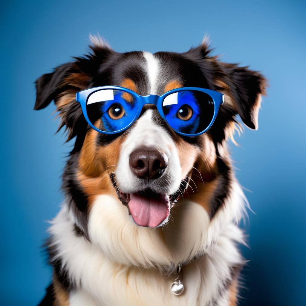 Exaggerated Australian Shepherd in Studio