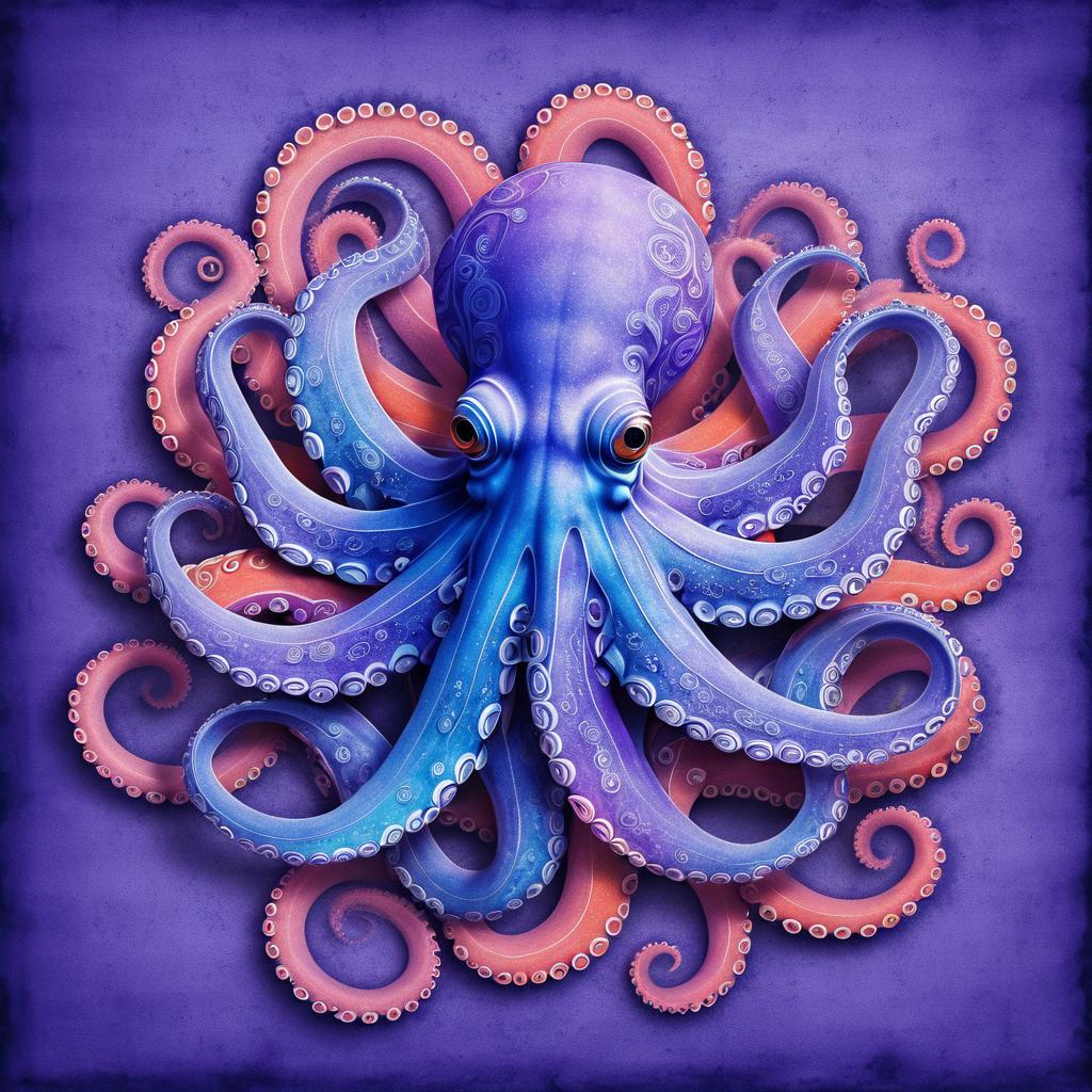 Dadaist Chalk Octopus Wallpaper Design