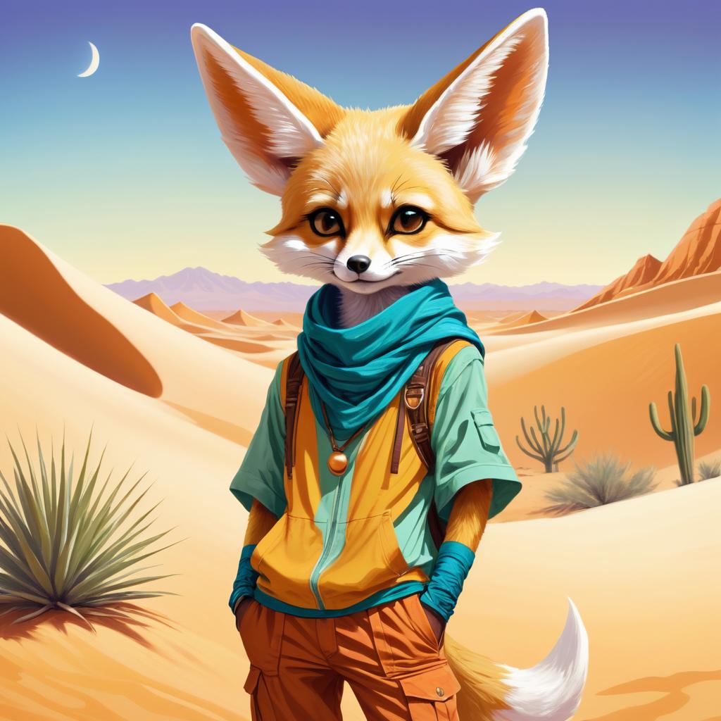 Vibrant Ecchi Fennec Fox in Oasis