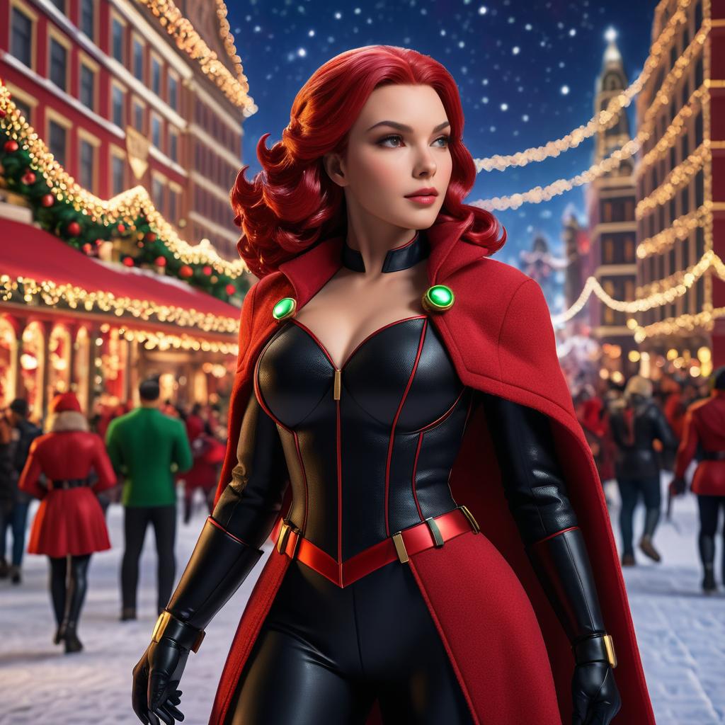 Black Widow as Festive Santa Claus