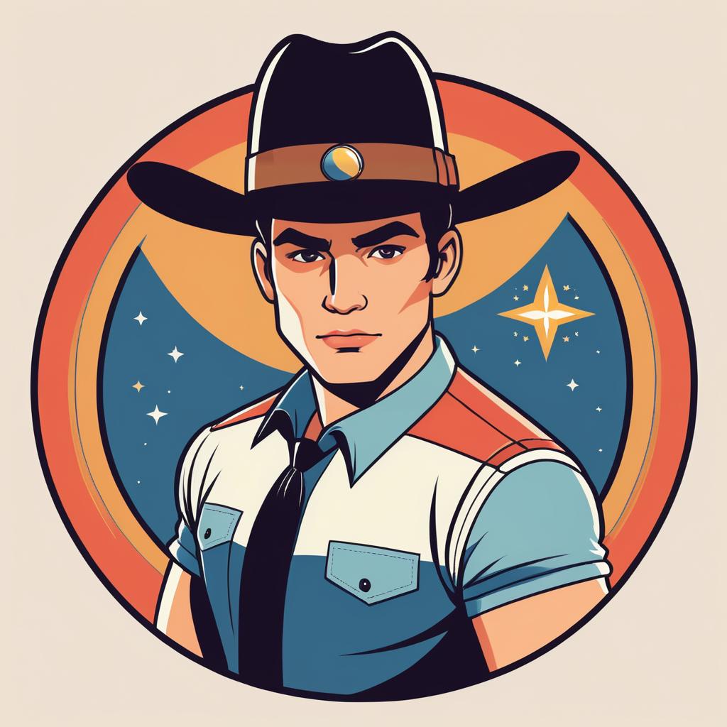 Modern Vintage Western Cartoon T-Shirt Design