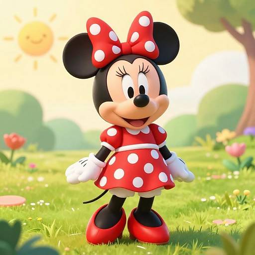 Cheerful Minnie Mouse in Vibrant Dress
