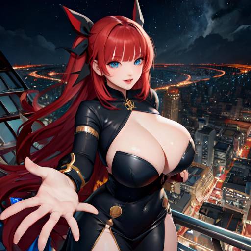 Aesthetic Anime Girl on a Rooftop
