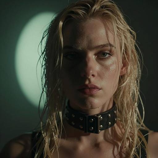 Moody Close-Up of a Serious Blonde