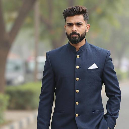 Confident Man in Stylish Indo-Western Sherwani