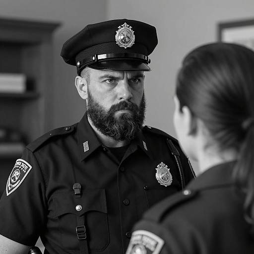 Intense Standoff in Black and White