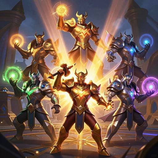 Glowing League Champions in Epic Poses