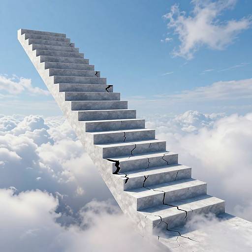 Surreal 3D Staircase to Sky