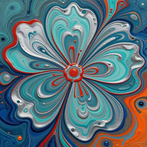 Bauhaus Inspired Fluid Flower Art