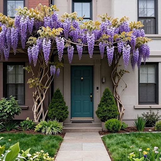 Lush Wisteria Garden Pathway