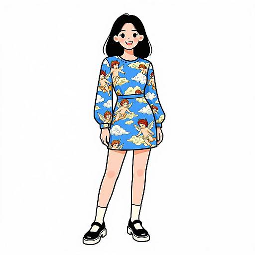 Smiling Woman in Renaissance-Inspired Dress