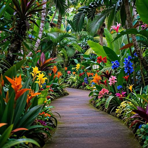 Vibrant Tropical Garden Pathway