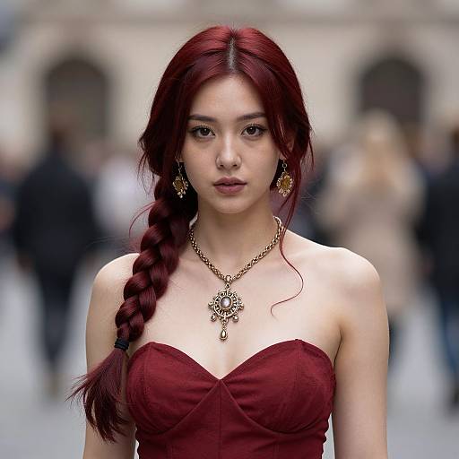 Red-Haired Woman with Lace Front