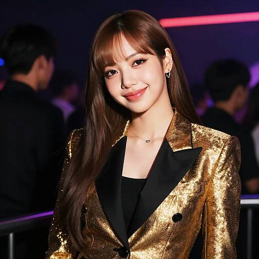 Lisa BLACKPINK Nightclub Photorealistic Portrait
