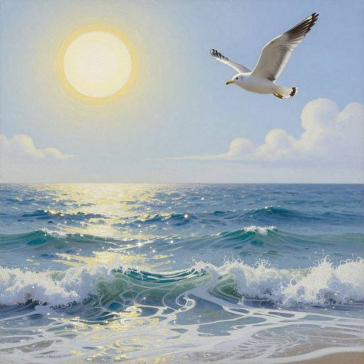 Surreal Seascape in Magritte Style