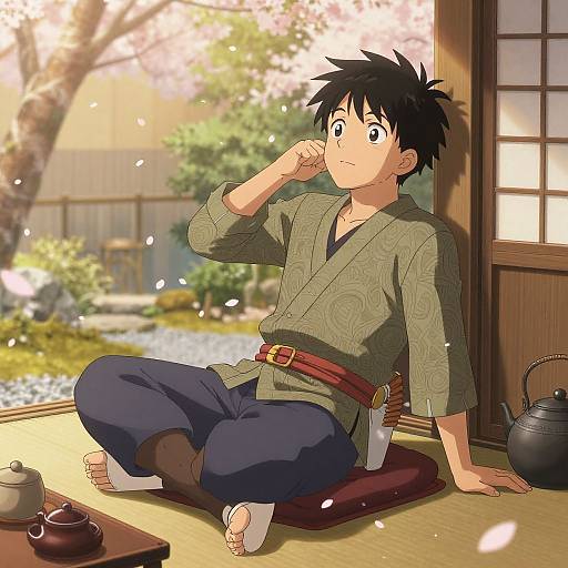 Unitychan in Serene Sakura Tea Garden