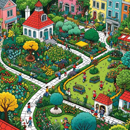 Whimsical Botanical Garden Illustration