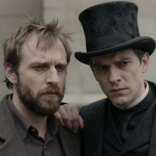 Close-Up Portrait of Two Intense Men