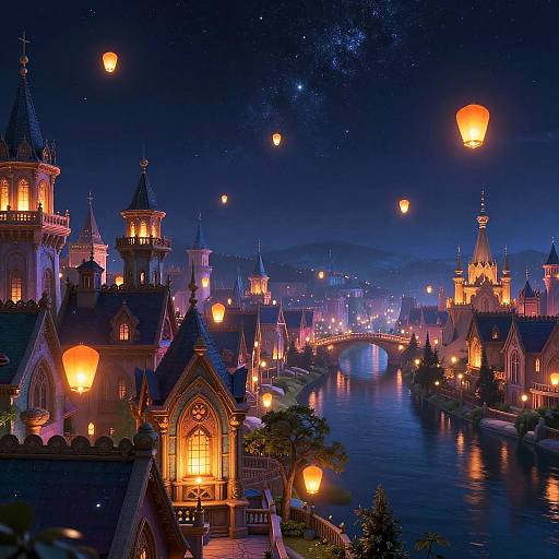 Velaris Magical Nightscape Wallpaper